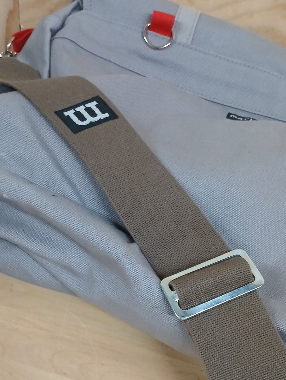 Marimekko Slate Blue Gray Canvas Messenger Bag - Picture 5 of 14